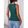 image:imagePRETTYGARDEN Sleeveless Button Down Shirts for Women Summer 2026 Going Out Ribbed Knit Tank Tops Y2K Clothes Trendy Vest TopsMalachite Green