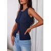 image:imagePRETTYGARDEN Sleeveless Button Down Shirts for Women Summer 2026 Going Out Ribbed Knit Tank Tops Y2K Clothes Trendy Vest TopsNavy