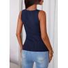 image:imagePRETTYGARDEN Sleeveless Button Down Shirts for Women Summer 2026 Going Out Ribbed Knit Tank Tops Y2K Clothes Trendy Vest TopsNavy