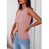 image:imagePRETTYGARDEN Sleeveless Button Down Shirts for Women Summer 2026 Going Out Ribbed Knit Tank Tops Y2K Clothes Trendy Vest TopsPink