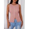 image:imagePRETTYGARDEN Sleeveless Button Down Shirts for Women Summer 2026 Going Out Ribbed Knit Tank Tops Y2K Clothes Trendy Vest TopsPink