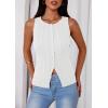 image:imagePRETTYGARDEN Sleeveless Button Down Shirts for Women Summer 2026 Going Out Ribbed Knit Tank Tops Y2K Clothes Trendy Vest TopsWhite