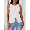 image:imagePRETTYGARDEN Sleeveless Button Down Shirts for Women Summer 2026 Going Out Ribbed Knit Tank Tops Y2K Clothes Trendy Vest TopsWhite