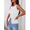 image:imagePRETTYGARDEN Sleeveless Button Down Shirts for Women Summer 2026 Going Out Ribbed Knit Tank Tops Y2K Clothes Trendy Vest TopsWhite