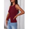 image:imagePRETTYGARDEN Sleeveless Button Down Shirts for Women Summer 2026 Going Out Ribbed Knit Tank Tops Y2K Clothes Trendy Vest TopsWine Red
