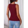 image:imagePRETTYGARDEN Sleeveless Button Down Shirts for Women Summer 2026 Going Out Ribbed Knit Tank Tops Y2K Clothes Trendy Vest TopsWine Red