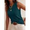 image:imagePRETTYGARDEN Sleeveless Sweater Tops for Women 2026 Summer Dressy Ribbed Tank Tops Spring Business Casual Work Shirts BlousesBlue Green