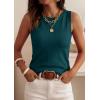 image:imagePRETTYGARDEN Sleeveless Sweater Tops for Women 2026 Summer Dressy Ribbed Tank Tops Spring Business Casual Work Shirts BlousesBlue Green