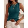 image:imagePRETTYGARDEN Sleeveless Sweater Tops for Women 2026 Summer Dressy Ribbed Tank Tops Spring Business Casual Work Shirts BlousesBlue Green