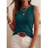 image:imagePRETTYGARDEN Sleeveless Sweater Tops for Women 2026 Summer Dressy Ribbed Tank Tops Spring Business Casual Work Shirts BlousesBlue Green