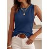 image:imagePRETTYGARDEN Sleeveless Sweater Tops for Women 2026 Summer Dressy Ribbed Tank Tops Spring Business Casual Work Shirts BlousesDark Blue