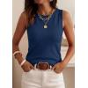 image:imagePRETTYGARDEN Sleeveless Sweater Tops for Women 2026 Summer Dressy Ribbed Tank Tops Spring Business Casual Work Shirts BlousesDark Blue