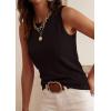 image:imagePRETTYGARDEN Sleeveless Sweater Tops for Women 2026 Summer Dressy Ribbed Tank Tops Spring Business Casual Work Shirts BlousesDark Brown