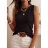image:imagePRETTYGARDEN Sleeveless Sweater Tops for Women 2026 Summer Dressy Ribbed Tank Tops Spring Business Casual Work Shirts BlousesDark Brown