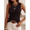 image:imagePRETTYGARDEN Sleeveless Sweater Tops for Women 2026 Summer Dressy Ribbed Tank Tops Spring Business Casual Work Shirts BlousesDark Brown
