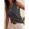 image:imagePRETTYGARDEN Sleeveless Sweater Tops for Women 2026 Summer Dressy Ribbed Tank Tops Spring Business Casual Work Shirts BlousesDark Grey