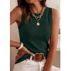 image:imagePRETTYGARDEN Sleeveless Sweater Tops for Women 2026 Summer Dressy Ribbed Tank Tops Spring Business Casual Work Shirts BlousesForest Green