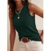 image:imagePRETTYGARDEN Sleeveless Sweater Tops for Women 2026 Summer Dressy Ribbed Tank Tops Spring Business Casual Work Shirts BlousesForest Green