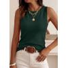image:imagePRETTYGARDEN Sleeveless Sweater Tops for Women 2026 Summer Dressy Ribbed Tank Tops Spring Business Casual Work Shirts BlousesForest Green