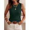 image:imagePRETTYGARDEN Sleeveless Sweater Tops for Women 2026 Summer Dressy Ribbed Tank Tops Spring Business Casual Work Shirts BlousesForest Green