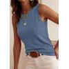 image:imagePRETTYGARDEN Sleeveless Sweater Tops for Women 2026 Summer Dressy Ribbed Tank Tops Spring Business Casual Work Shirts BlousesGrey Blue