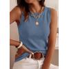 image:imagePRETTYGARDEN Sleeveless Sweater Tops for Women 2026 Summer Dressy Ribbed Tank Tops Spring Business Casual Work Shirts BlousesGrey Blue