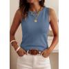 image:imagePRETTYGARDEN Sleeveless Sweater Tops for Women 2026 Summer Dressy Ribbed Tank Tops Spring Business Casual Work Shirts BlousesGrey Blue