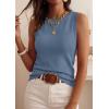 image:imagePRETTYGARDEN Sleeveless Sweater Tops for Women 2026 Summer Dressy Ribbed Tank Tops Spring Business Casual Work Shirts BlousesGrey Blue