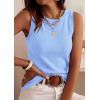 image:imagePRETTYGARDEN Sleeveless Sweater Tops for Women 2026 Summer Dressy Ribbed Tank Tops Spring Business Casual Work Shirts BlousesLight Blue