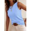 image:imagePRETTYGARDEN Sleeveless Sweater Tops for Women 2026 Summer Dressy Ribbed Tank Tops Spring Business Casual Work Shirts BlousesLight Blue