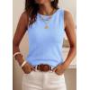image:imagePRETTYGARDEN Sleeveless Sweater Tops for Women 2026 Summer Dressy Ribbed Tank Tops Spring Business Casual Work Shirts BlousesLight Blue