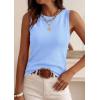image:imagePRETTYGARDEN Sleeveless Sweater Tops for Women 2026 Summer Dressy Ribbed Tank Tops Spring Business Casual Work Shirts BlousesLight Blue