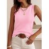 image:imagePRETTYGARDEN Sleeveless Sweater Tops for Women 2026 Summer Dressy Ribbed Tank Tops Spring Business Casual Work Shirts BlousesPink