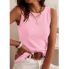image:imagePRETTYGARDEN Sleeveless Sweater Tops for Women 2026 Summer Dressy Ribbed Tank Tops Spring Business Casual Work Shirts BlousesPink