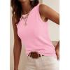 image:imagePRETTYGARDEN Sleeveless Sweater Tops for Women 2026 Summer Dressy Ribbed Tank Tops Spring Business Casual Work Shirts BlousesPink
