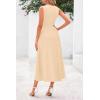 image:imagePRETTYGARDEN Spring Casual Dresses for Women 2026 Summer Business Work Midi Sleeveless A Line Pleated Cocktail DressApricot