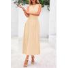 image:imagePRETTYGARDEN Spring Casual Dresses for Women 2026 Summer Business Work Midi Sleeveless A Line Pleated Cocktail DressApricot