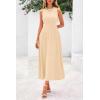image:imagePRETTYGARDEN Spring Casual Dresses for Women 2026 Summer Business Work Midi Sleeveless A Line Pleated Cocktail DressApricot