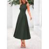image:imagePRETTYGARDEN Spring Casual Dresses for Women 2026 Summer Business Work Midi Sleeveless A Line Pleated Cocktail DressArmy Green