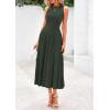 image:imagePRETTYGARDEN Spring Casual Dresses for Women 2026 Summer Business Work Midi Sleeveless A Line Pleated Cocktail DressArmy Green