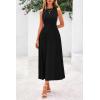 image:imagePRETTYGARDEN Spring Casual Dresses for Women 2026 Summer Business Work Midi Sleeveless A Line Pleated Cocktail DressBlack