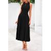 image:imagePRETTYGARDEN Spring Casual Dresses for Women 2026 Summer Business Work Midi Sleeveless A Line Pleated Cocktail DressBlack