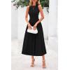 image:imagePRETTYGARDEN Spring Casual Dresses for Women 2026 Summer Business Work Midi Sleeveless A Line Pleated Cocktail DressBlack