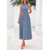 image:imagePRETTYGARDEN Spring Casual Dresses for Women 2026 Summer Business Work Midi Sleeveless A Line Pleated Cocktail DressBlue Grey