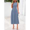 image:imagePRETTYGARDEN Spring Casual Dresses for Women 2026 Summer Business Work Midi Sleeveless A Line Pleated Cocktail DressBlue Grey