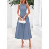 image:imagePRETTYGARDEN Spring Casual Dresses for Women 2026 Summer Business Work Midi Sleeveless A Line Pleated Cocktail DressBlue Grey