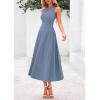 image:imagePRETTYGARDEN Spring Casual Dresses for Women 2026 Summer Business Work Midi Sleeveless A Line Pleated Cocktail DressBlue Grey