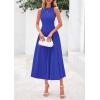 image:imagePRETTYGARDEN Spring Casual Dresses for Women 2026 Summer Business Work Midi Sleeveless A Line Pleated Cocktail DressBrilliant Blue