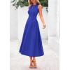 image:imagePRETTYGARDEN Spring Casual Dresses for Women 2026 Summer Business Work Midi Sleeveless A Line Pleated Cocktail DressBrilliant Blue