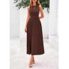 image:imagePRETTYGARDEN Spring Casual Dresses for Women 2026 Summer Business Work Midi Sleeveless A Line Pleated Cocktail DressBrown